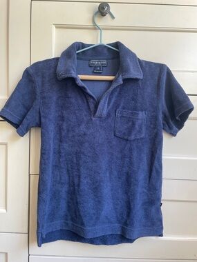 Toobydoo Deep Blue Terry Polo with Chest Pocket